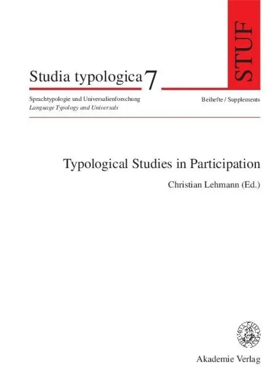 Cover: 9783050037028 | Typological Studies in Participation | Christian Lehmann | Taschenbuch
