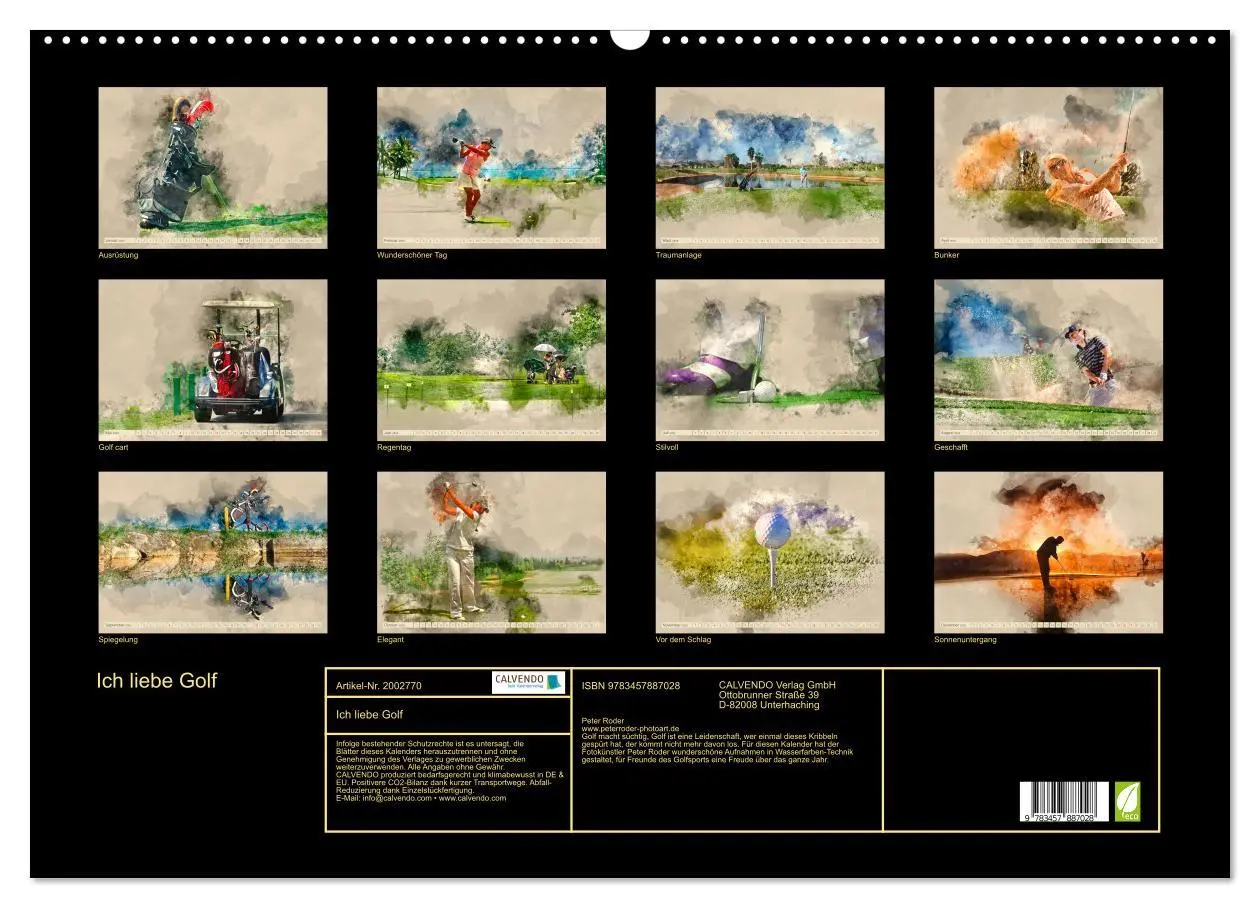 Bild: 9783457887028 | Ich liebe Golf (Wandkalender 2026 DIN A2 quer), CALVENDO...