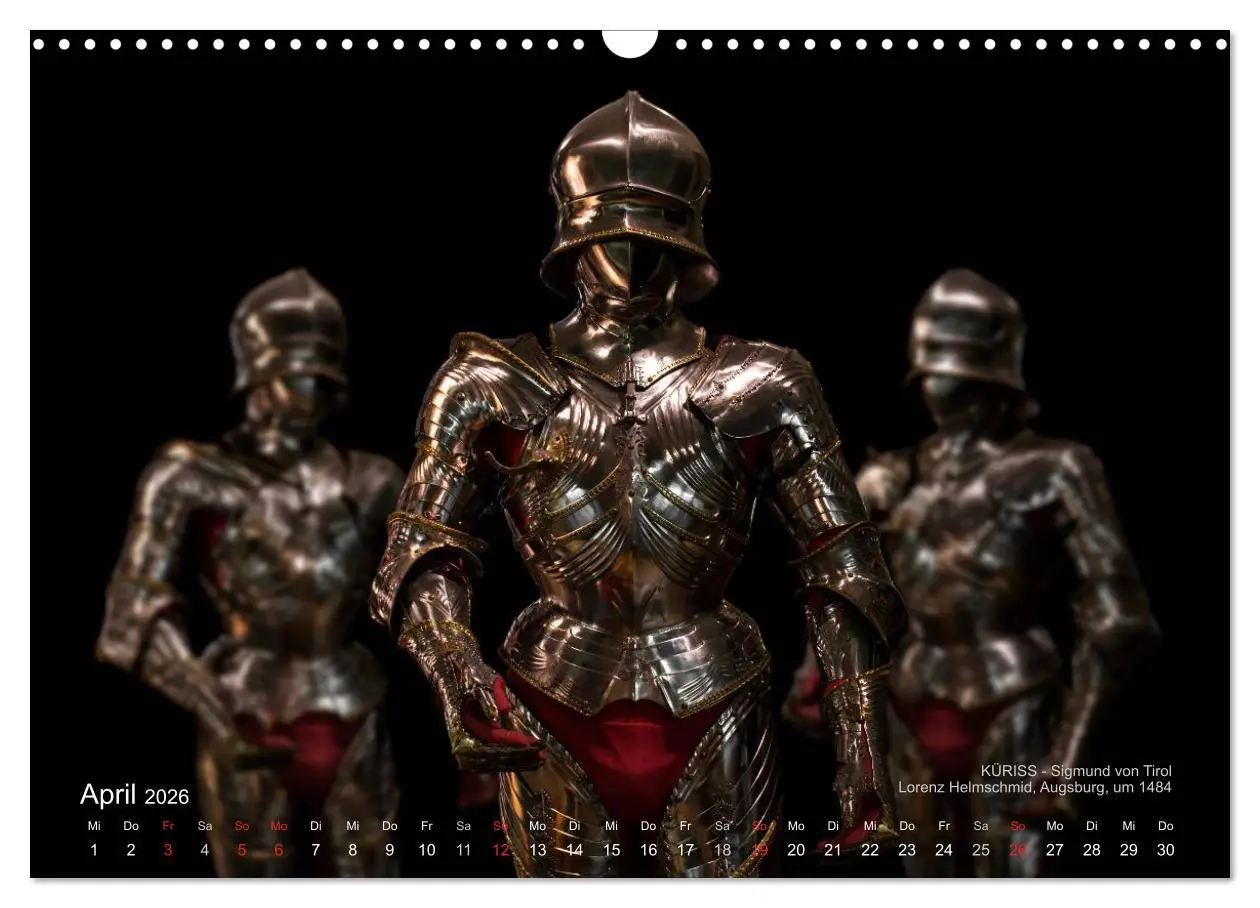 Bild: 9783457957028 | Historische Rüstungen und Waffen (Wandkalender 2026 DIN A3 quer),...