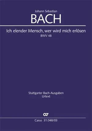 Cover: 9790007097028 | Ich elender Mensch, wer wird mich erlösen (Klavierauszug) | Bach