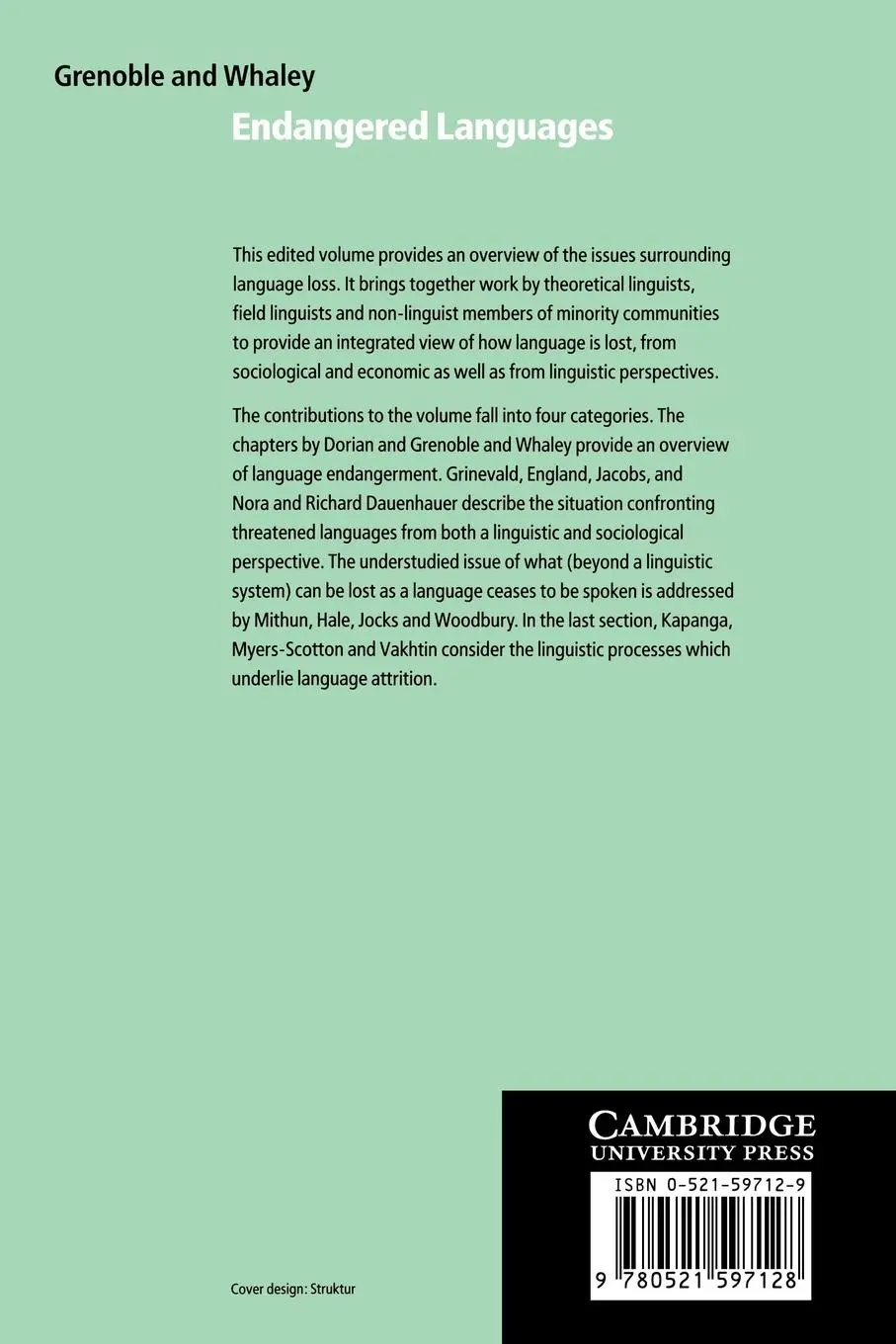 Rückseite: 9780521597128 | Endangered Languages | Language Loss and Community Response | Buch