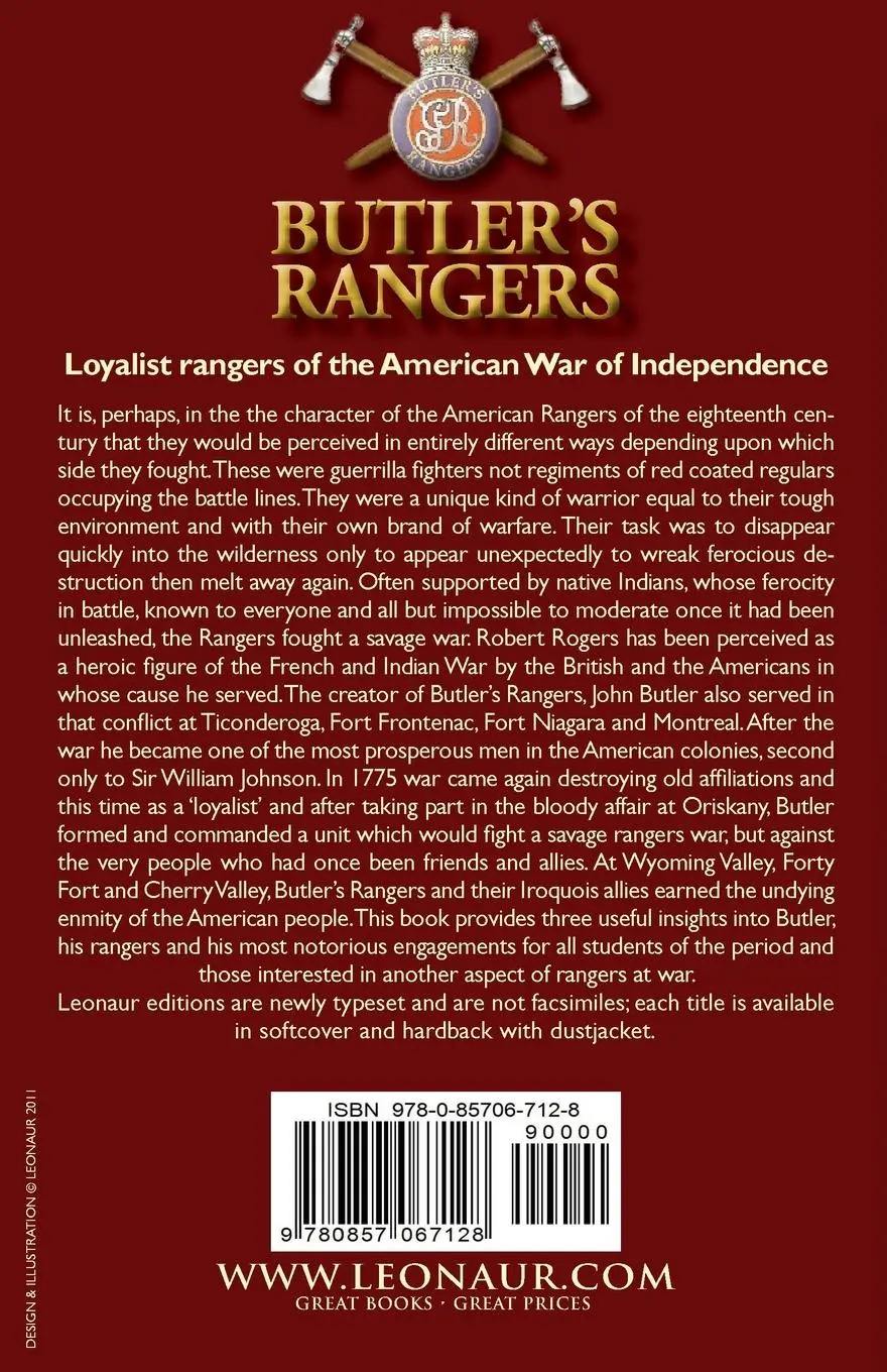 Rückseite: 9780857067128 | Butler's Rangers | Three Accounts of the American War of Independence