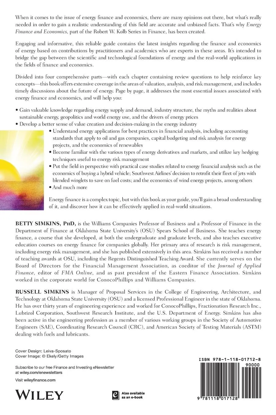 Rückseite: 9781118017128 | Energy Finance and Economics | Betty Simkins (u. a.) | Buch | 624 S.