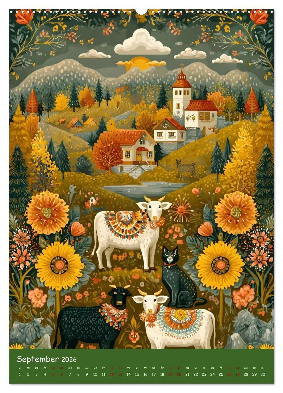 Bild: 9783516727128 | Folk Art Seasons (Wandkalender 2026 DIN A2 hoch), CALVENDO...