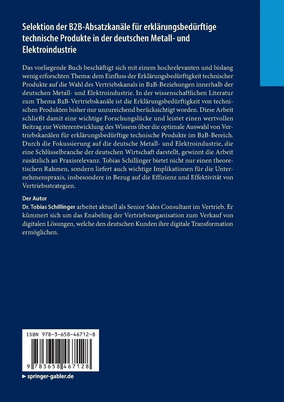 Rückseite: 9783658467128 | Selektion der B2B-Absatzkanäle für erklärungsbedürftige technische...
