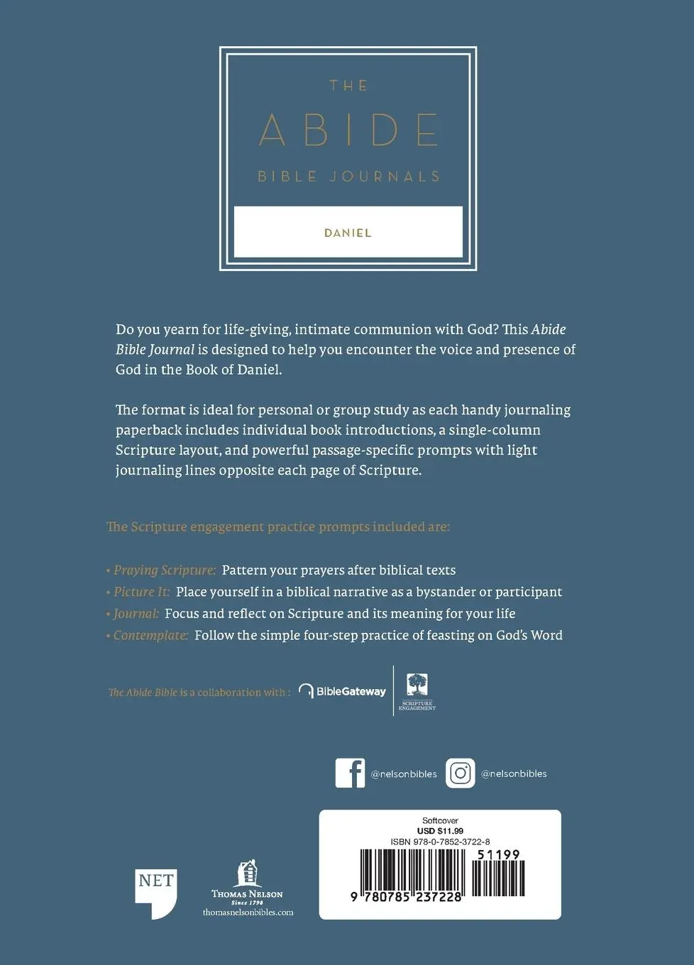 Rückseite: 9780785237228 | NET Abide Bible Journal - Daniel, Paperback, Comfort Print Softcover