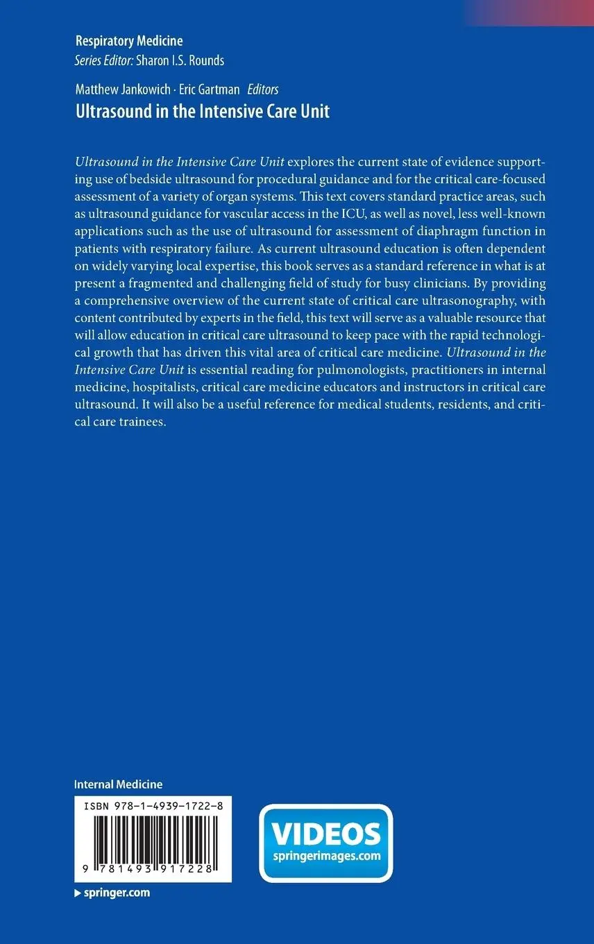 Rückseite: 9781493917228 | Ultrasound in the Intensive Care Unit | Eric Gartman (u. a.) | Buch