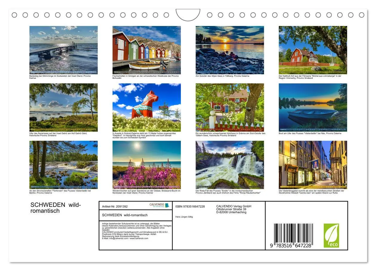 Bild: 9783516647228 | SCHWEDEN wild-romantisch (Wandkalender 2026 DIN A4 quer), CALVENDO...