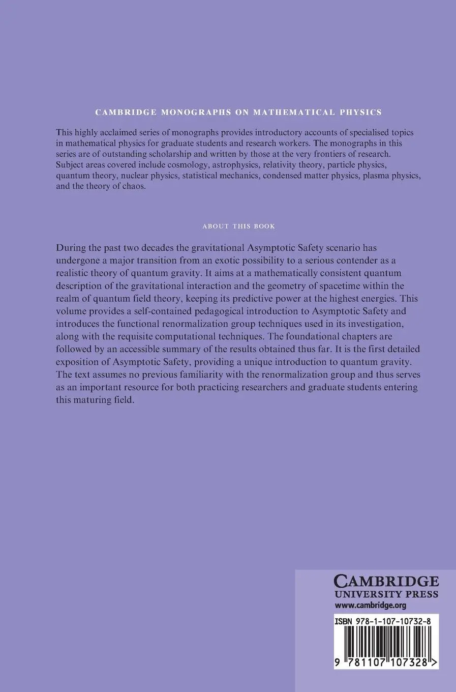 Rückseite: 9781107107328 | Quantum Gravity and the Functional Renormalization Group | Buch | 2019