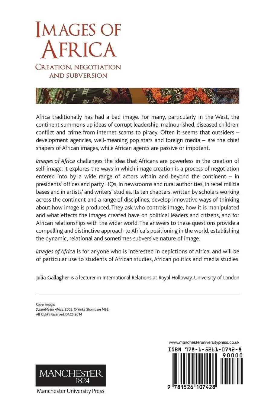Rückseite: 9781526107428 | Images of Africa | Creation, negotiation and subversion | Gallagher