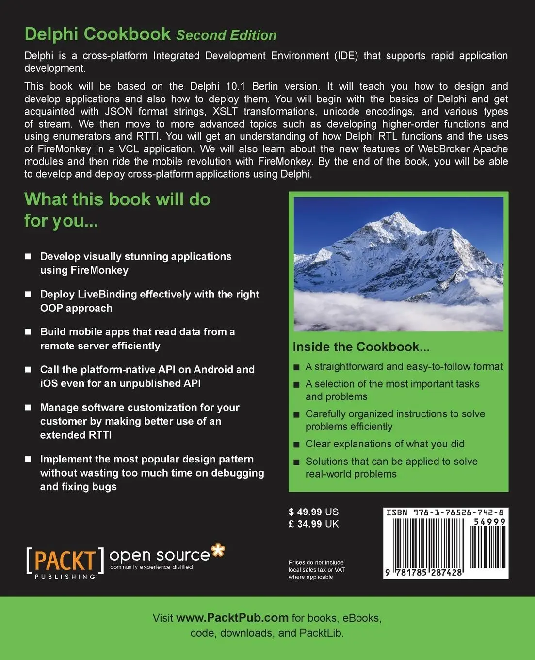 Rückseite: 9781785287428 | Delphi Cookbook - Second Edition | Daniele Teti | Taschenbuch | 2016