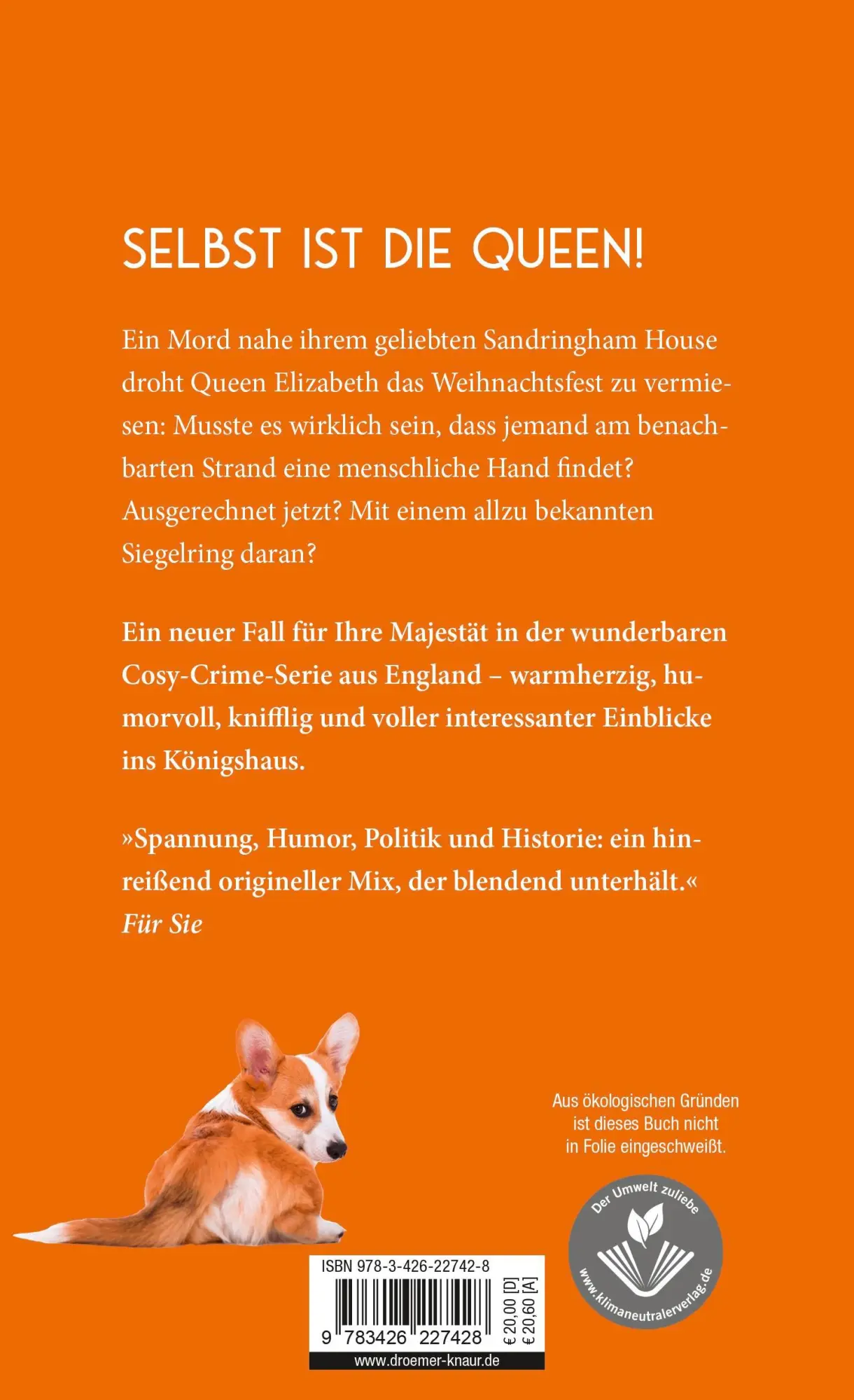 Rückseite: 9783426227428 | Ein höchst royaler Mord | Ein Queen-Elizabeth-Krimi | S. J. Bennett