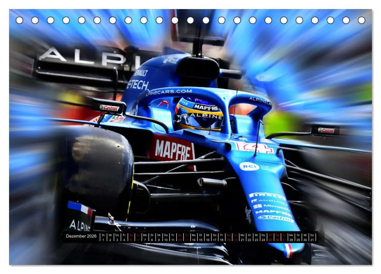 Bild: 9783457607428 | Vollgas in der Formel 1 (Tischkalender 2026 DIN A5 quer), CALVENDO...