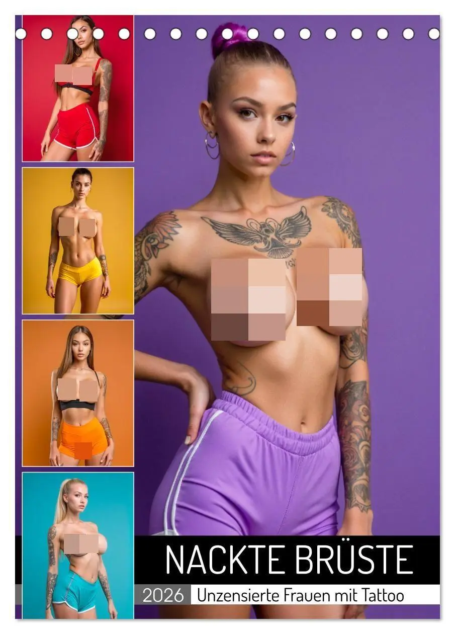 Cover: 9783516627428 | NACKTE BRÜSTE - Unzensierte Frauen mit Tattoo (Tischkalender 2026...