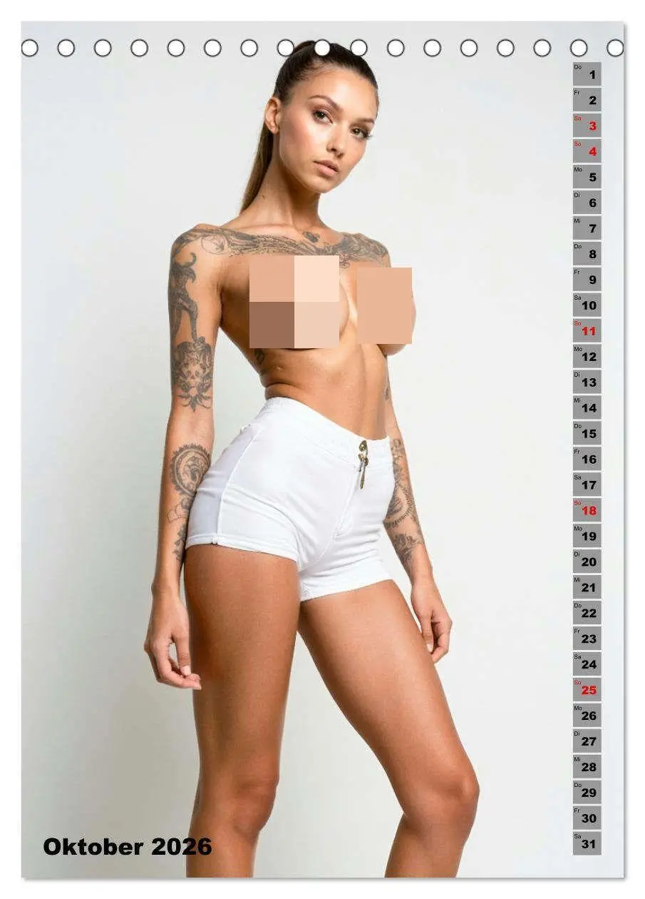 Bild: 9783516627428 | NACKTE BRÜSTE - Unzensierte Frauen mit Tattoo (Tischkalender 2026...