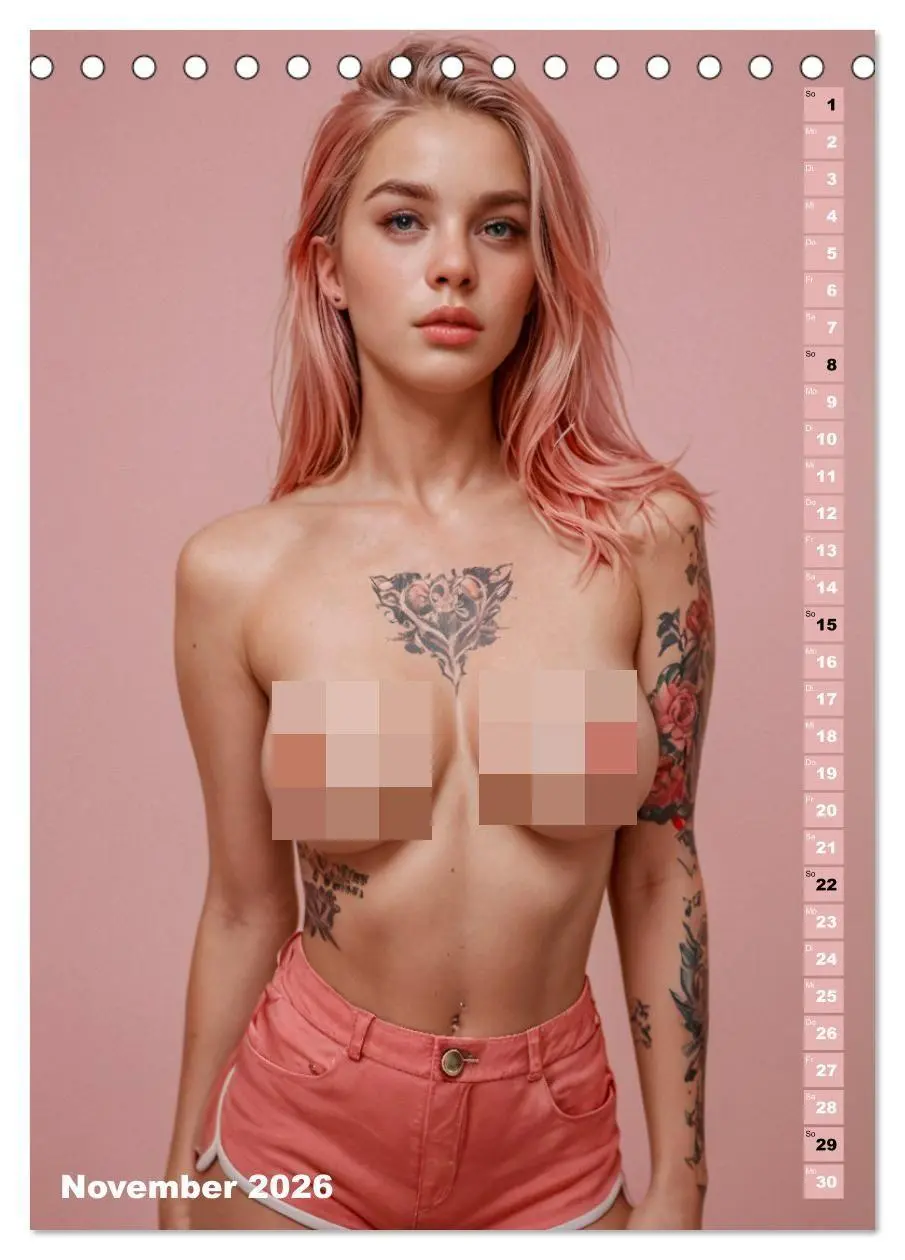 Bild: 9783516627428 | NACKTE BRÜSTE - Unzensierte Frauen mit Tattoo (Tischkalender 2026...