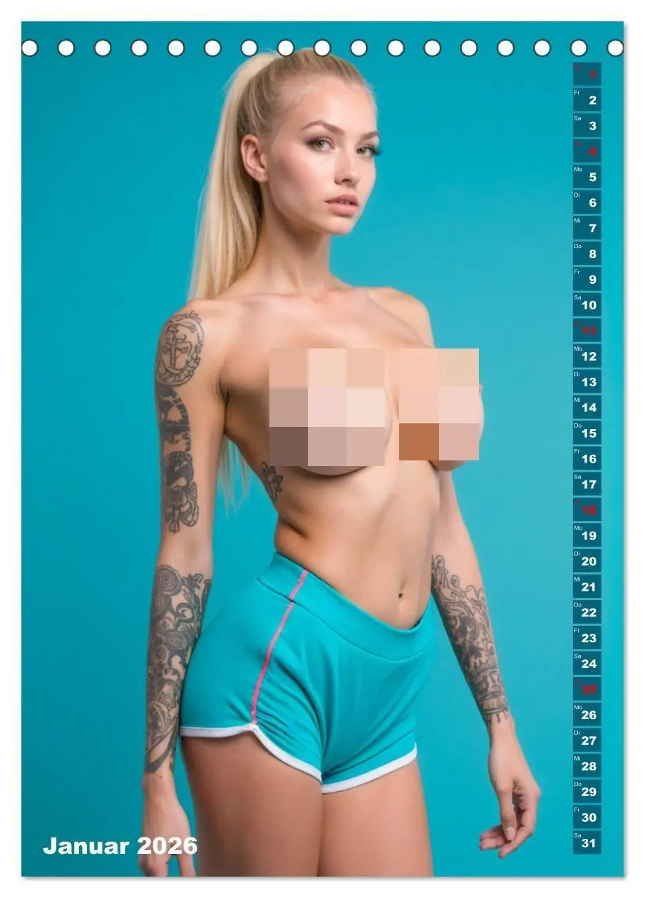 Bild: 9783516627428 | NACKTE BRÜSTE - Unzensierte Frauen mit Tattoo (Tischkalender 2026...