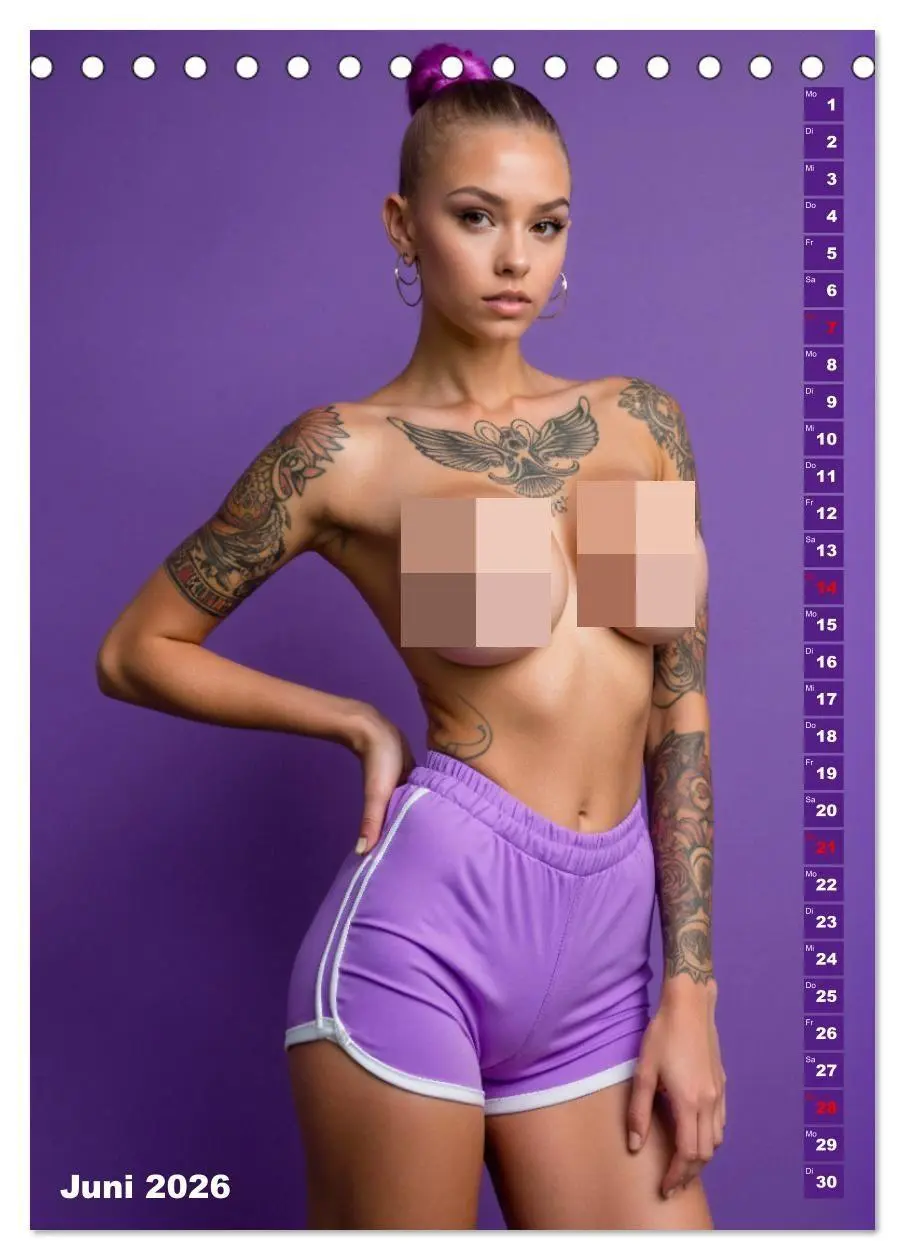 Bild: 9783516627428 | NACKTE BRÜSTE - Unzensierte Frauen mit Tattoo (Tischkalender 2026...