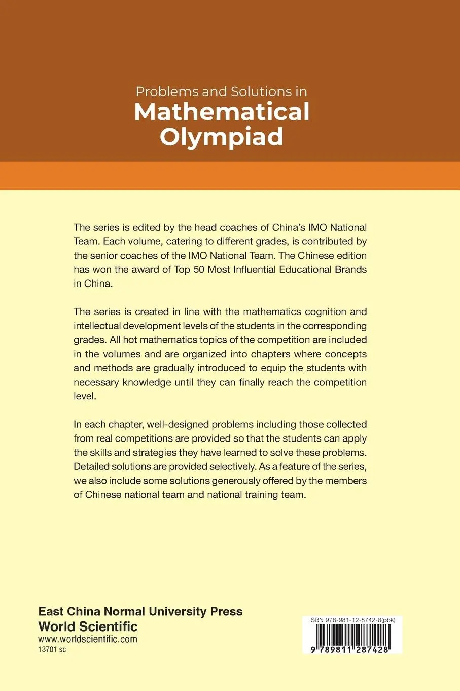 Rückseite: 9789811287428 | PROB &amp; SOL MATH OLYMPIAD (SEC 1) | Yi-Yang She Zun Shan | Taschenbuch