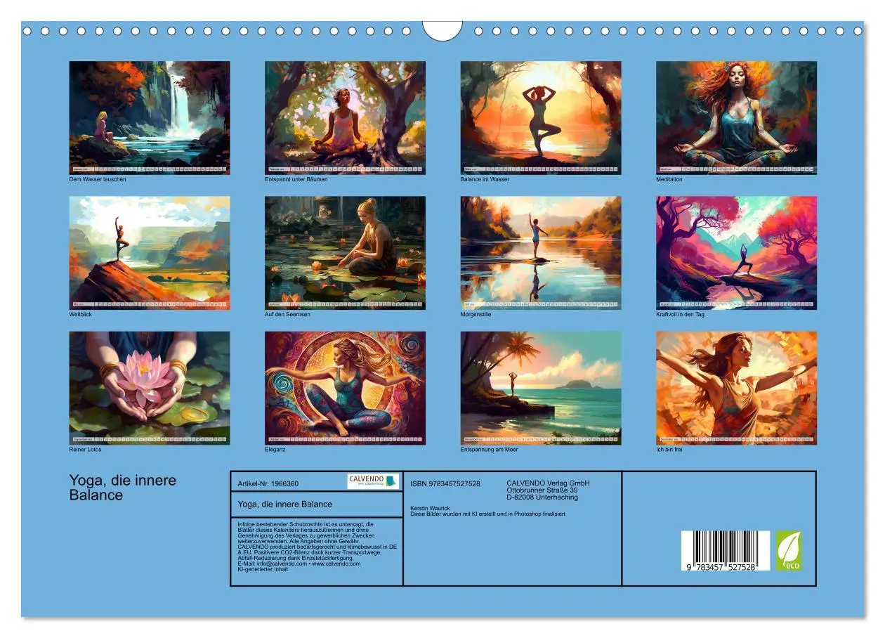 Bild: 9783457527528 | Yoga, die innere Balance (Wandkalender 2026 DIN A3 quer), CALVENDO...