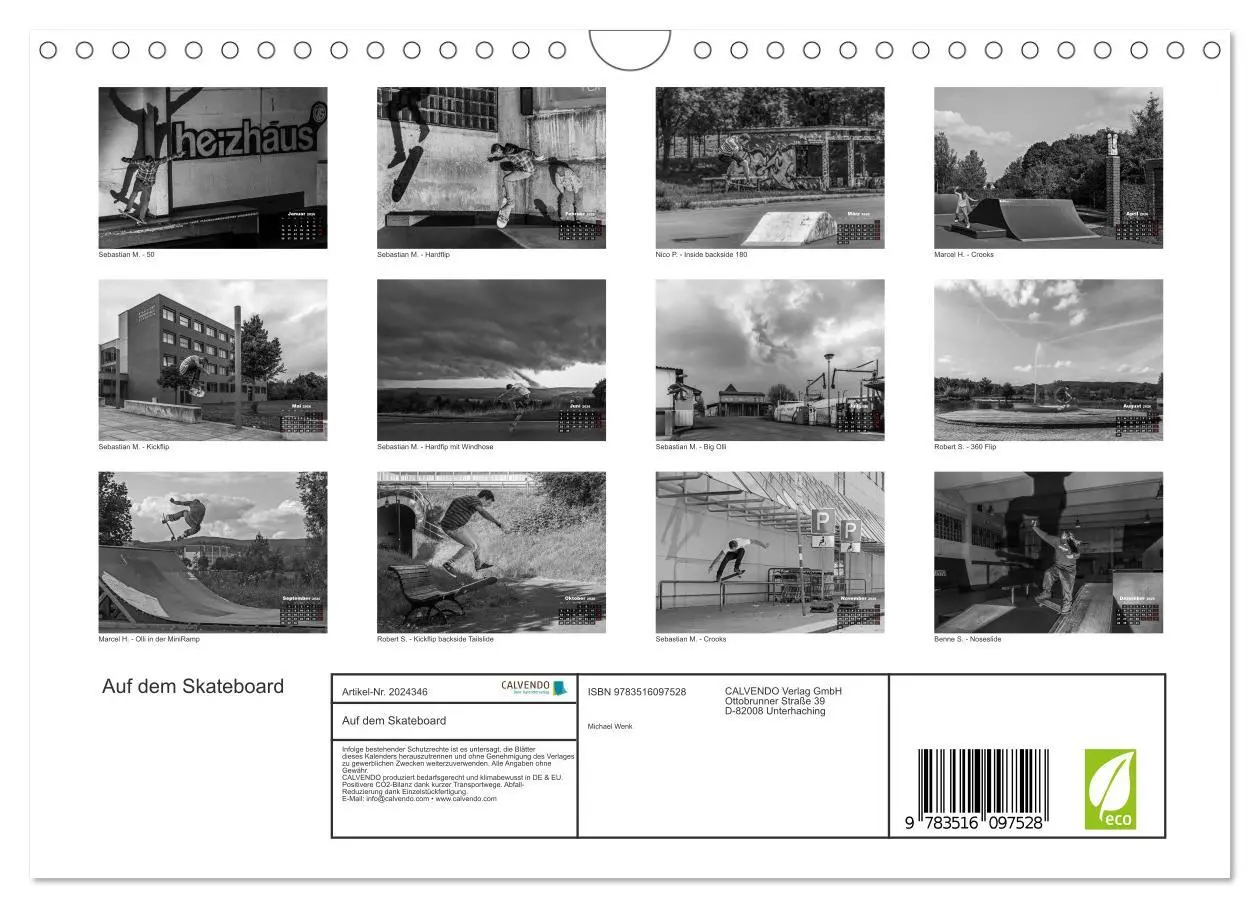 Bild: 9783516097528 | Auf dem Skateboard (Wandkalender 2026 DIN A4 quer), CALVENDO...