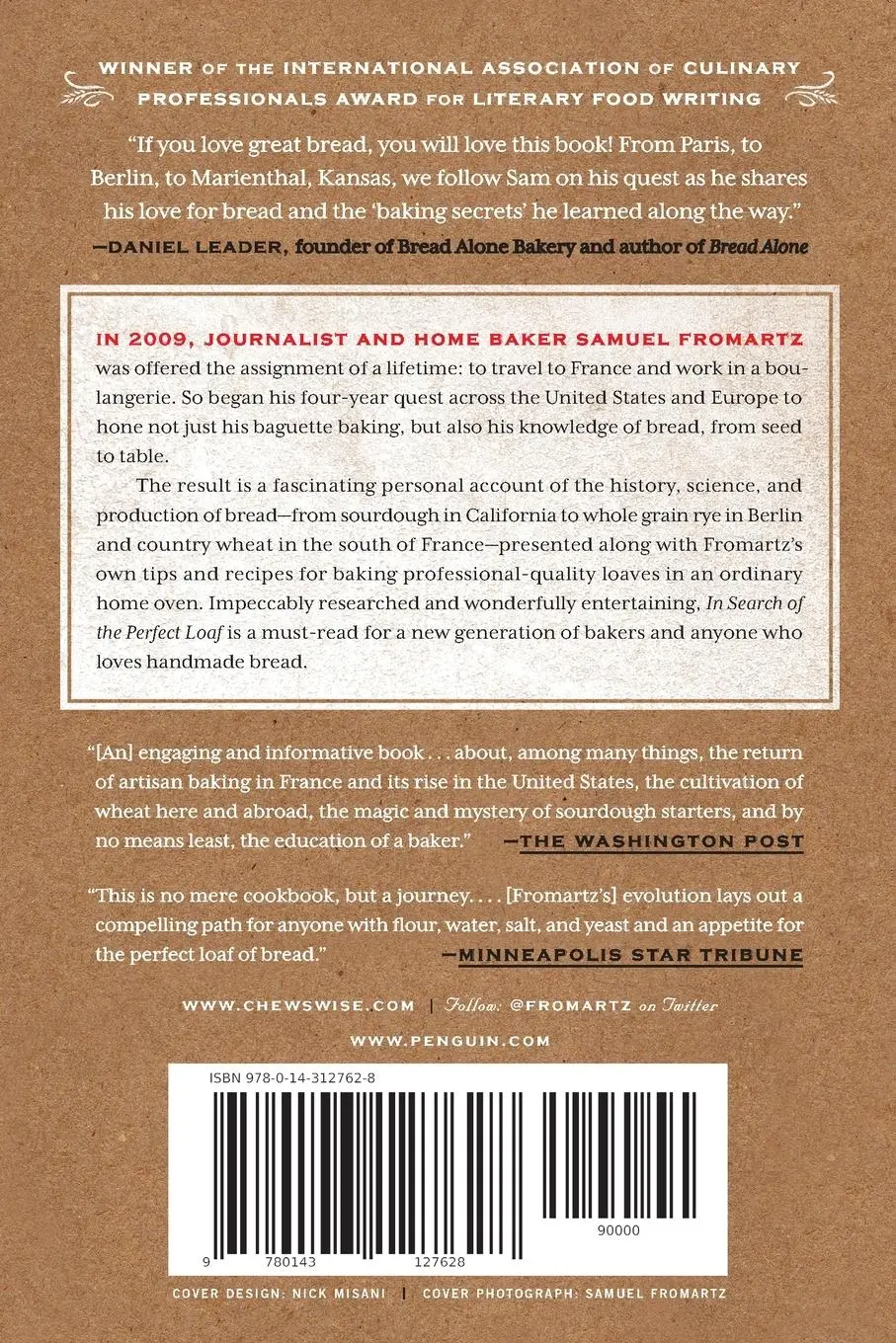 Rückseite: 9780143127628 | In Search of the Perfect Loaf | A Home Baker's Odyssey | Fromartz