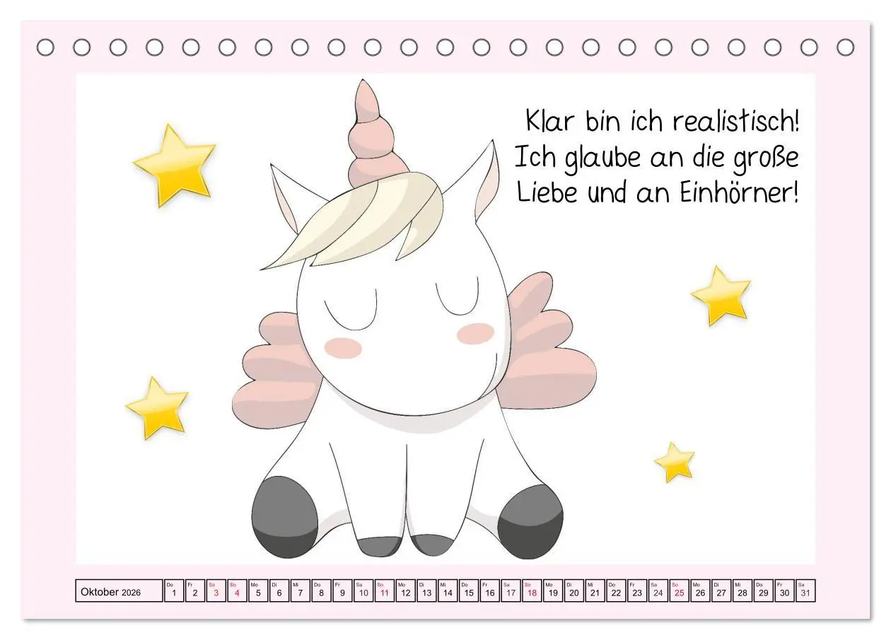 Bild: 9783457757628 | Unicorns. Einhorn-Sprüche und Weisheiten! (Tischkalender 2026 DIN...
