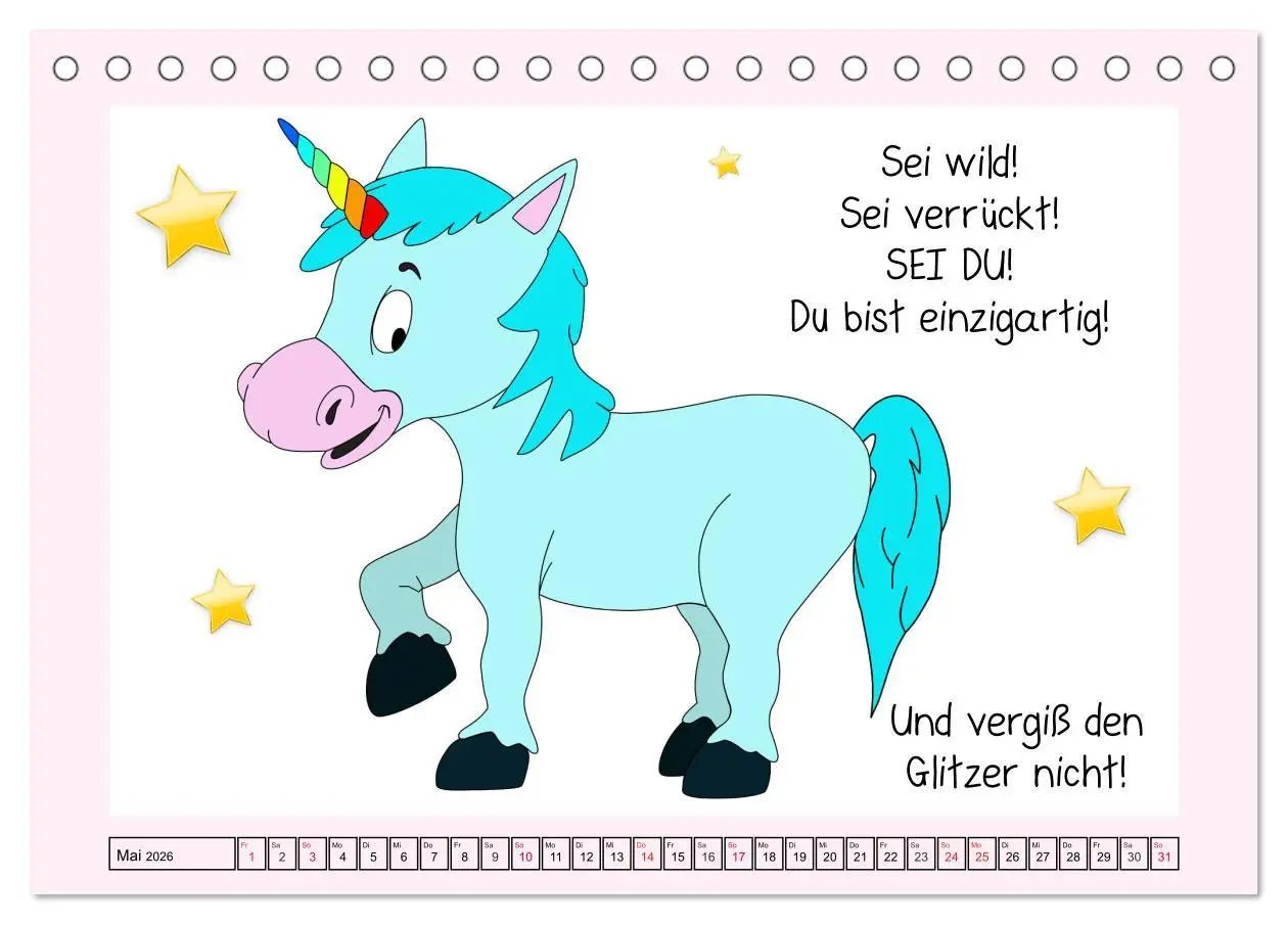 Bild: 9783457757628 | Unicorns. Einhorn-Sprüche und Weisheiten! (Tischkalender 2026 DIN...