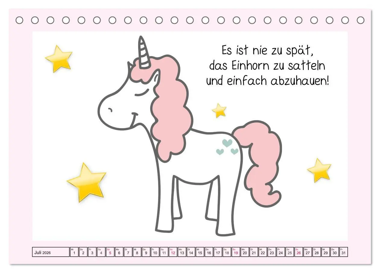 Bild: 9783457757628 | Unicorns. Einhorn-Sprüche und Weisheiten! (Tischkalender 2026 DIN...