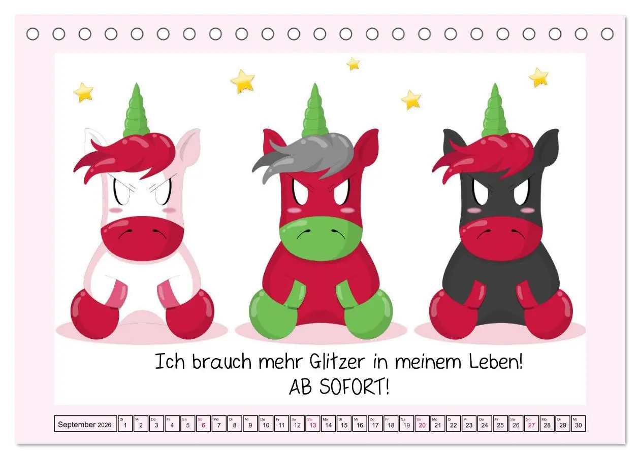 Bild: 9783457757628 | Unicorns. Einhorn-Sprüche und Weisheiten! (Tischkalender 2026 DIN...