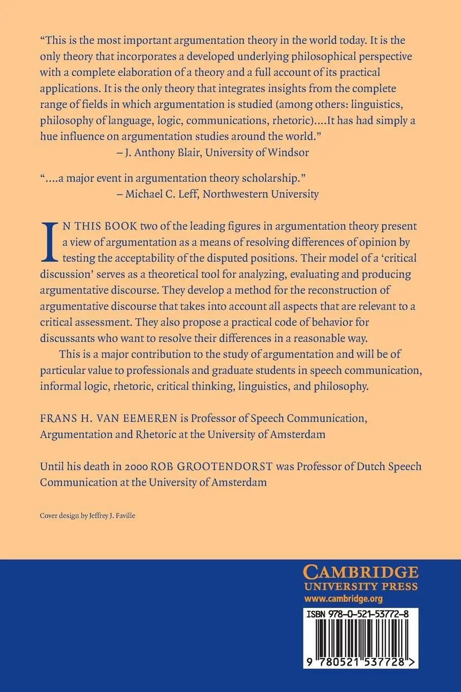 Rückseite: 9780521537728 | A Systematic Theory of Argumentation | The Pragma-Dialectical Approach
