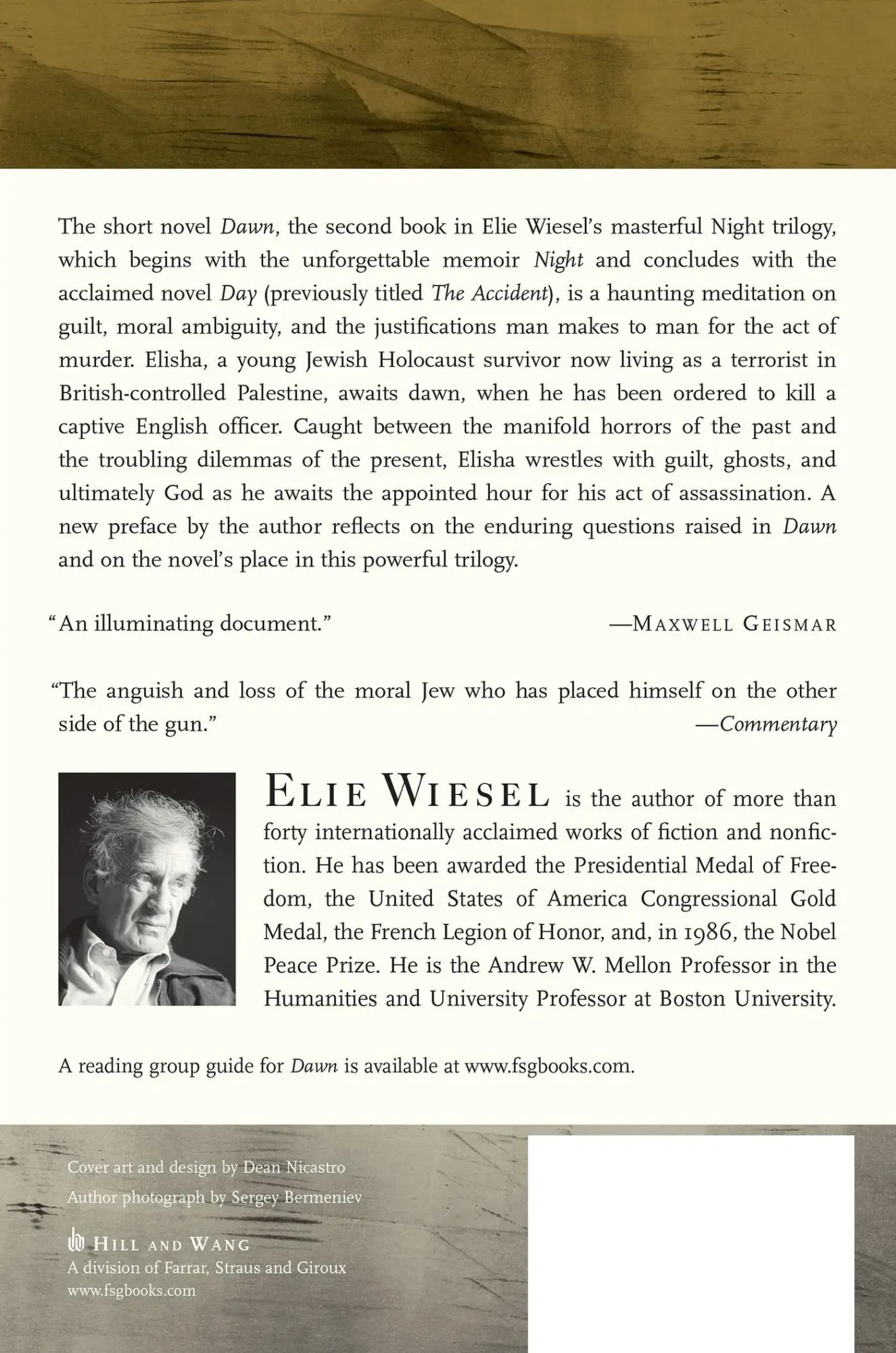 Rückseite: 9780809037728 | Dawn | Elie Wiesel | Taschenbuch | Hill &amp; Wang | Englisch | 2006