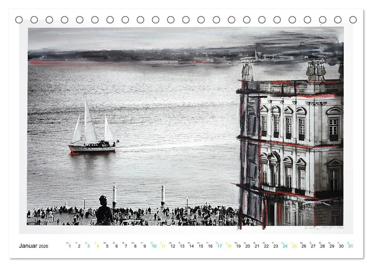 Bild: 9783457427828 | Lissabon One Day (Tischkalender 2026 DIN A5 quer), CALVENDO...