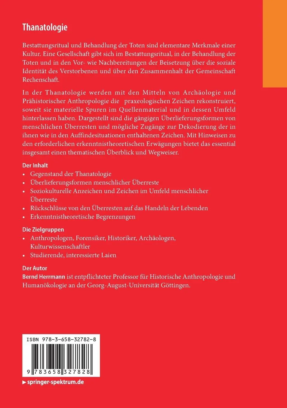 Rückseite: 9783658327828 | Thanatologie | Eine historisch-anthropologische Orientierung | Buch