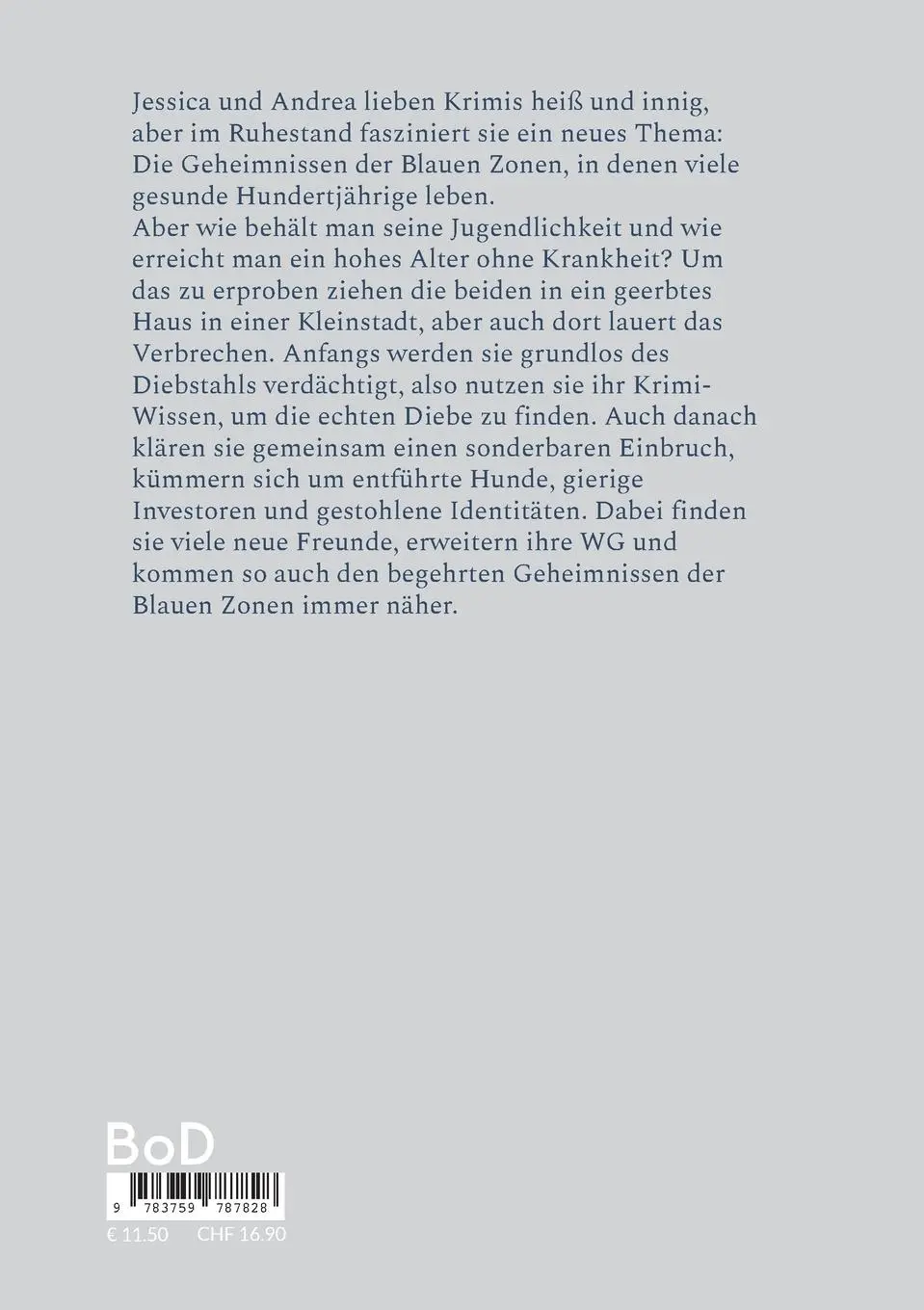 Rückseite: 9783759787828 | Die Geheimnisse der Blauen Zonen | Cosy-Crime-Geschichten | Elfi Sinn