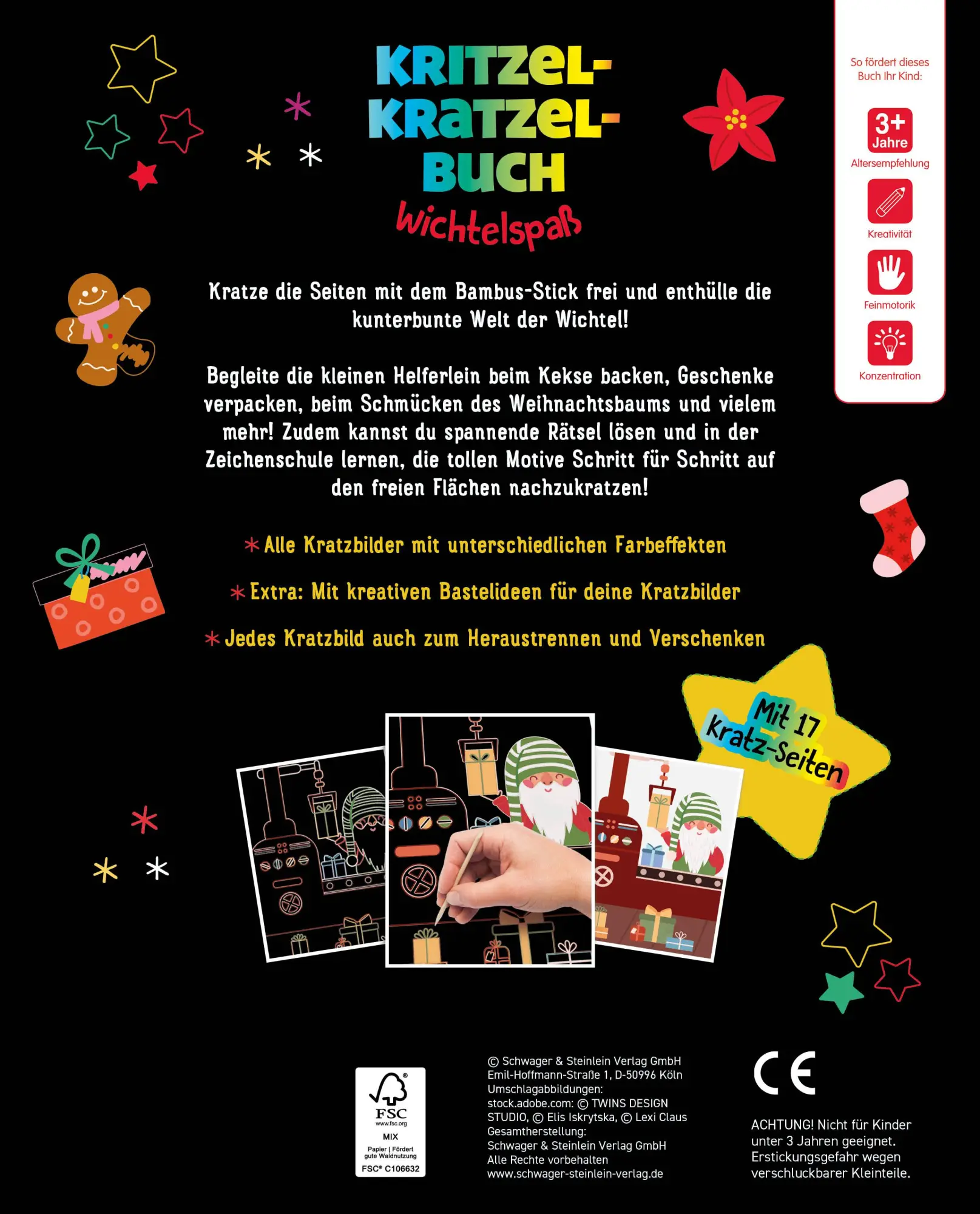 Rückseite: 9783849947828 | Kritzel-Kratzel-Buch Wichtelspaß | Schwager &amp; Steinlein Verlag | Buch