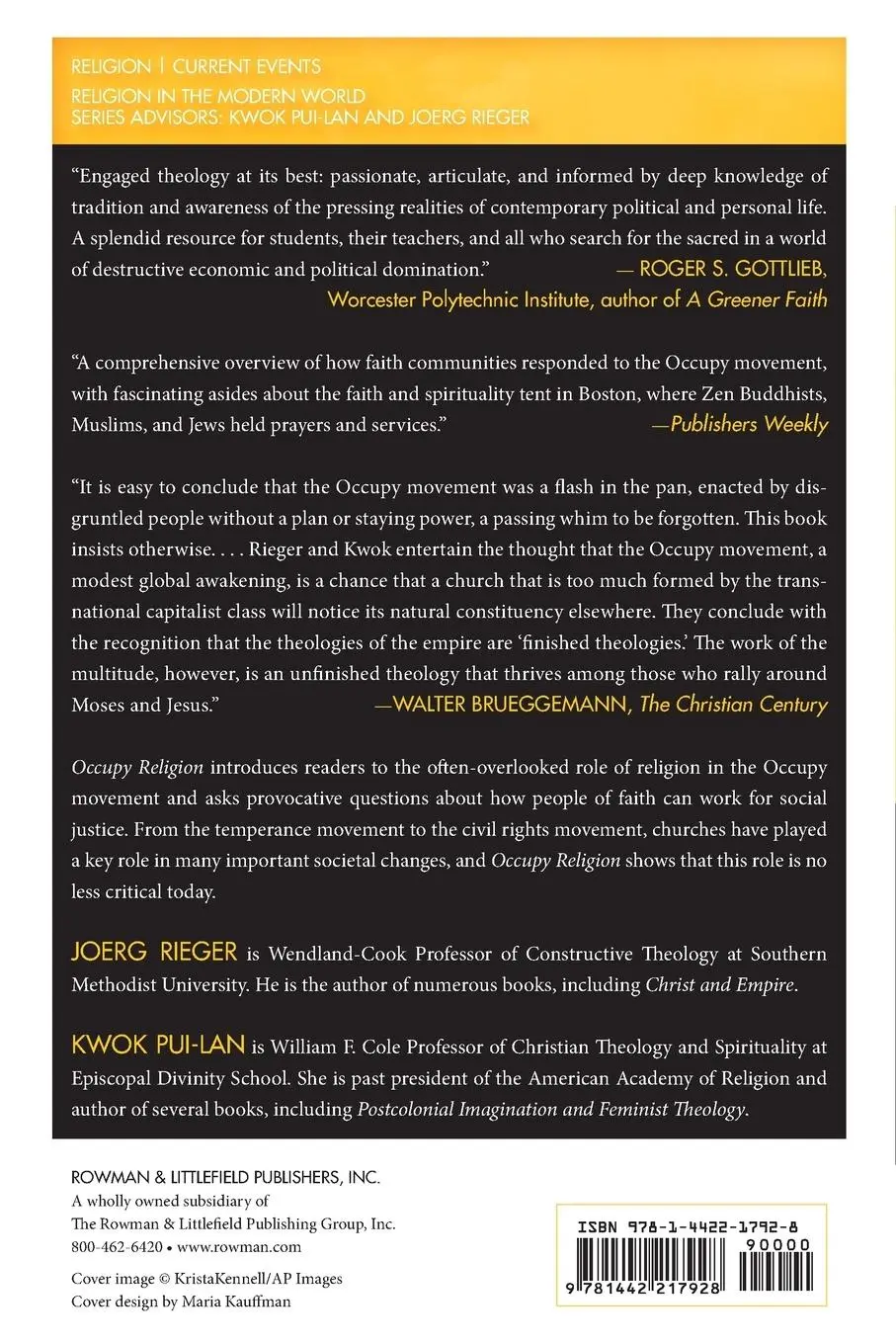 Rückseite: 9781442217928 | Occupy Religion | Theology of the Multitude | Joerg Rieger (u. a.)
