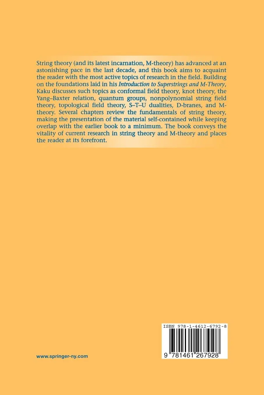 Rückseite: 9781461267928 | Strings, Conformal Fields, and M-Theory | Michio Kaku | Taschenbuch