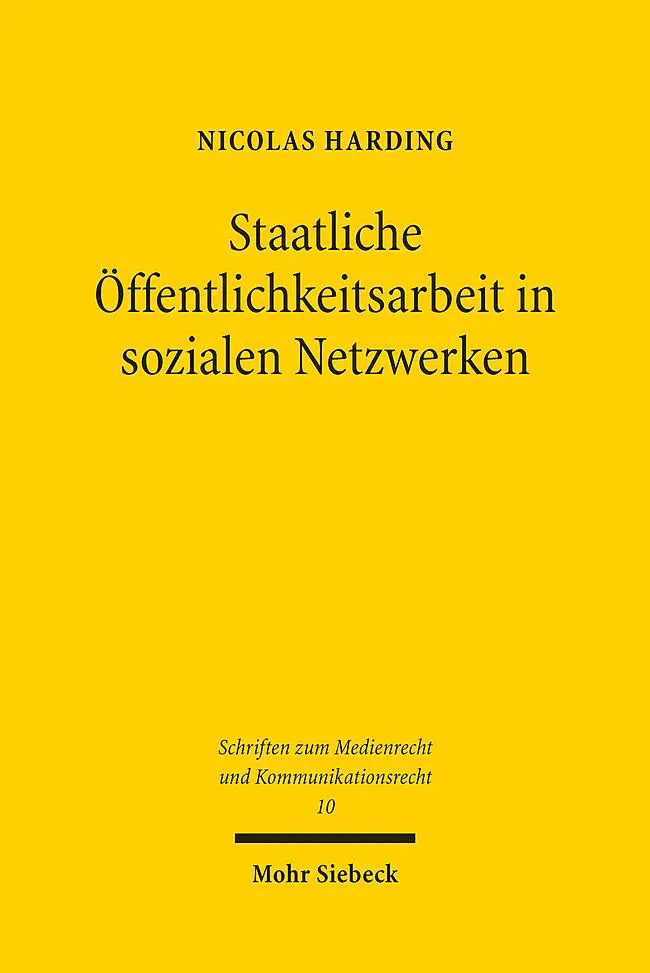 Cover: 9783161617928 | Staatliche Öffentlichkeitsarbeit in sozialen Netzwerken | Harding