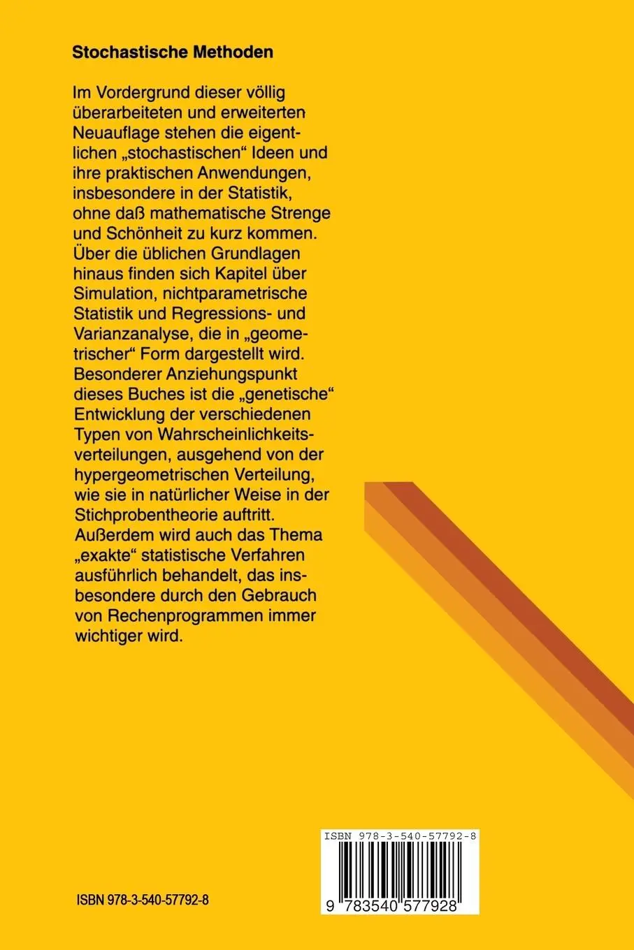 Rückseite: 9783540577928 | Stochastische Methoden | Herbert Ziezold (u. a.) | Taschenbuch | xi
