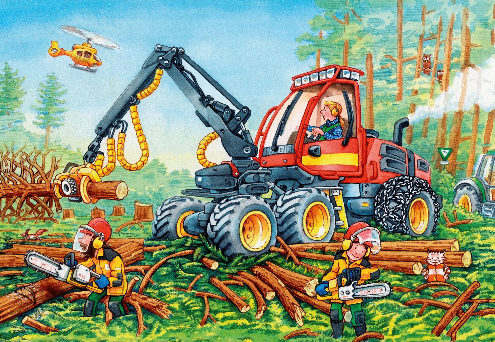 Bild: 4005556078028 | Bagger und Waldtraktor. Puzzle 2 x 24 Teile | Stephan Baumann | Spiel