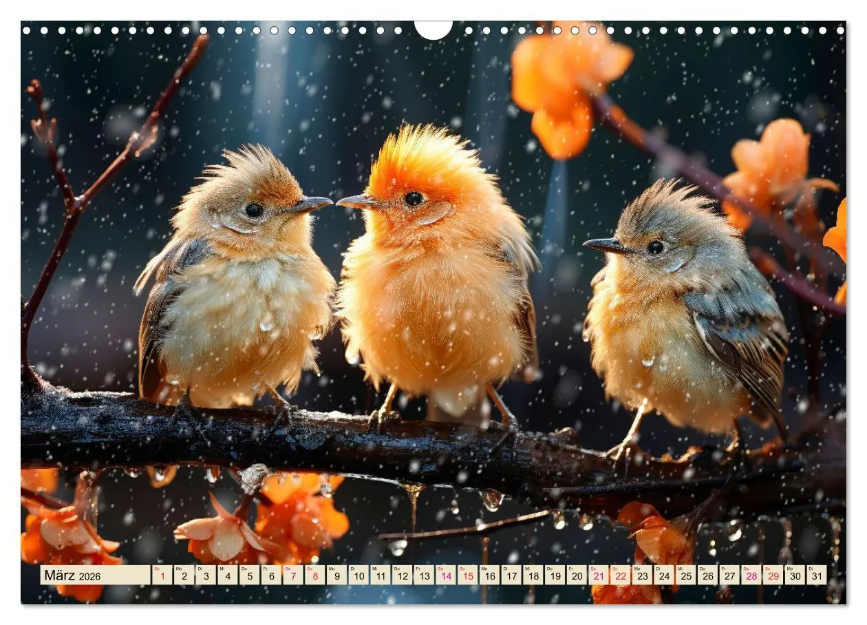 Bild: 9783457478028 | Vögel Alltag (Wandkalender 2026 DIN A3 quer), CALVENDO Monatskalender