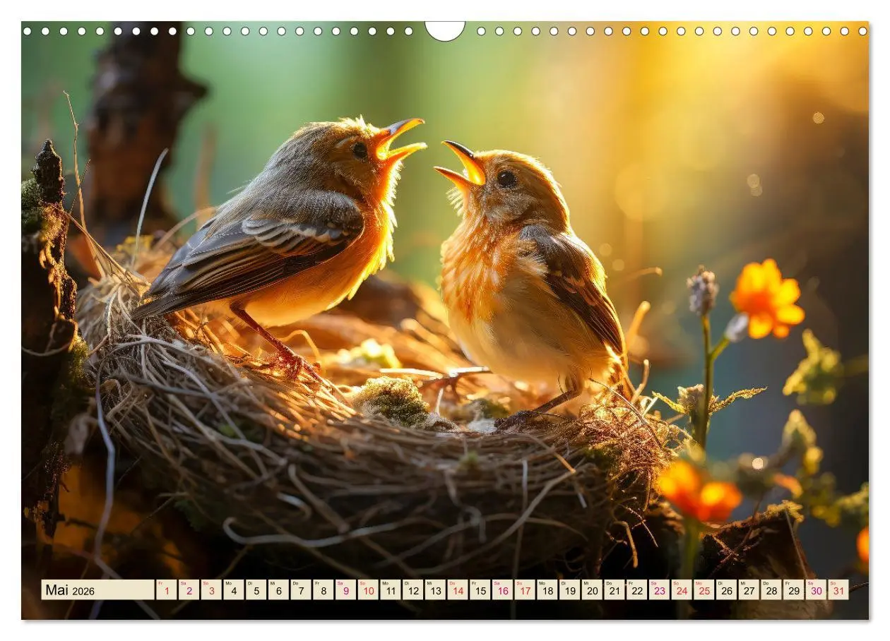 Bild: 9783457478028 | Vögel Alltag (Wandkalender 2026 DIN A3 quer), CALVENDO Monatskalender