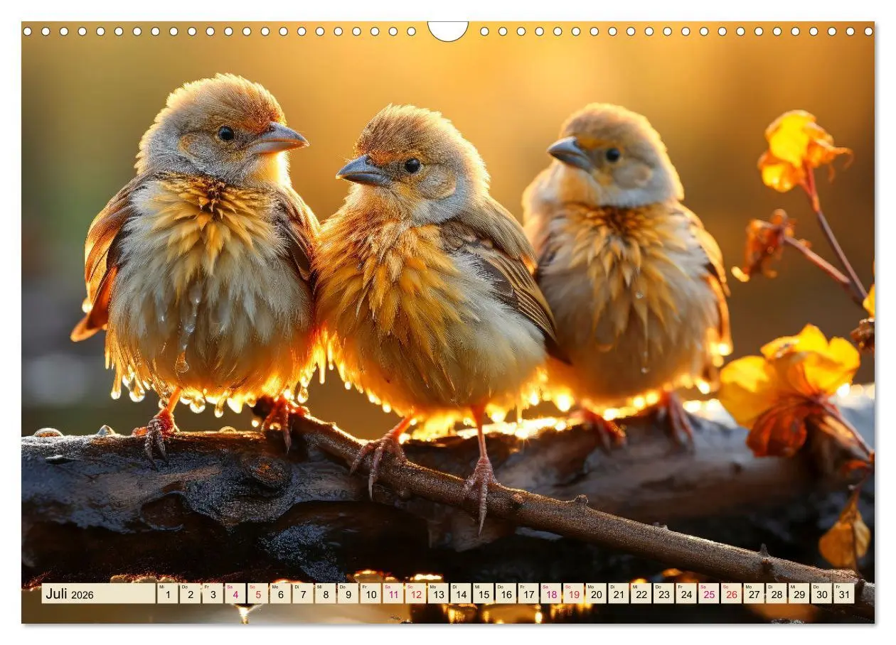 Bild: 9783457478028 | Vögel Alltag (Wandkalender 2026 DIN A3 quer), CALVENDO Monatskalender