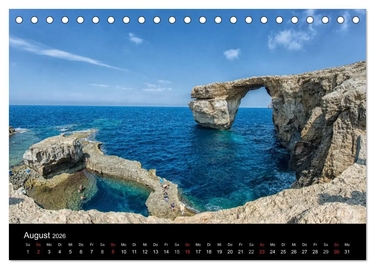 Bild: 9783516188028 | Malta &amp; Gozo (Tischkalender 2026 DIN A5 quer), CALVENDO Monatskalender