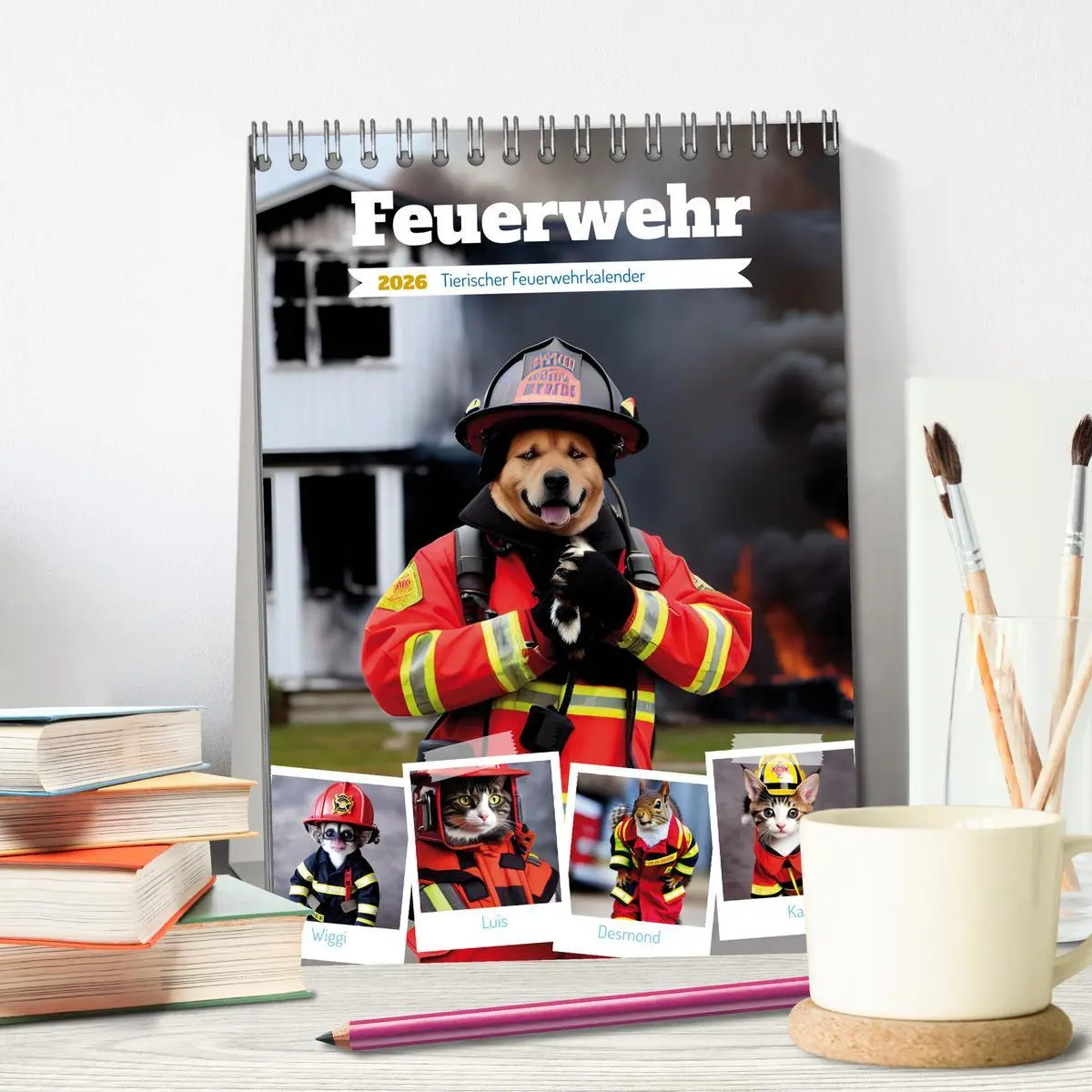 Bild: 9783516328028 | Feuerwehr - Tierischer Feuerwehrkalender (Tischkalender 2026 DIN A5...