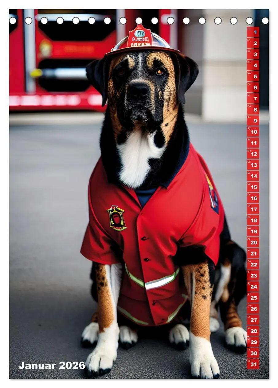 Bild: 9783516328028 | Feuerwehr - Tierischer Feuerwehrkalender (Tischkalender 2026 DIN A5...