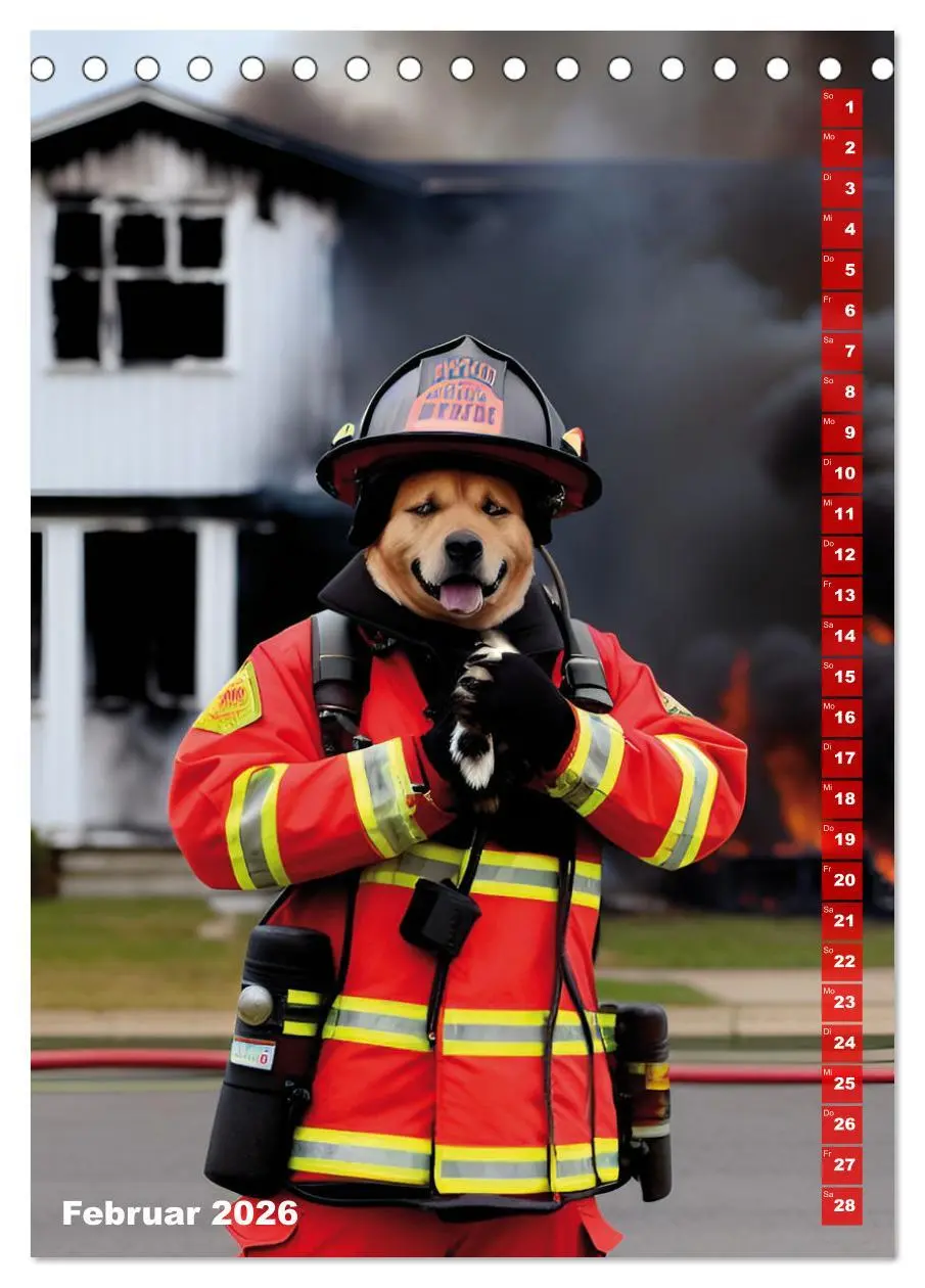 Bild: 9783516328028 | Feuerwehr - Tierischer Feuerwehrkalender (Tischkalender 2026 DIN A5...