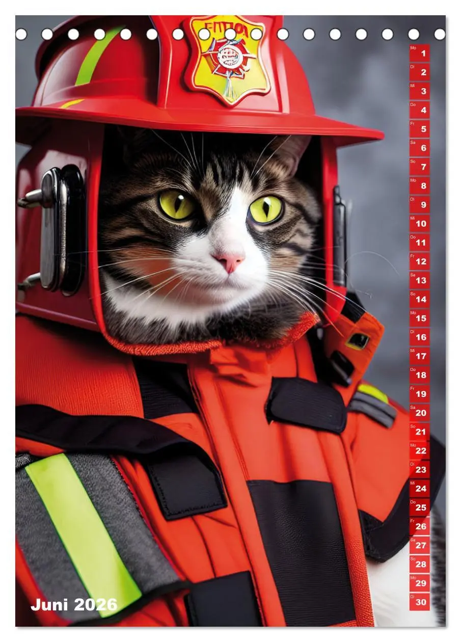 Bild: 9783516328028 | Feuerwehr - Tierischer Feuerwehrkalender (Tischkalender 2026 DIN A5...