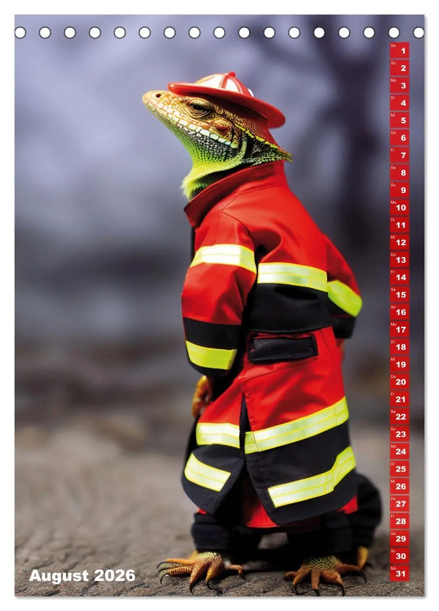Bild: 9783516328028 | Feuerwehr - Tierischer Feuerwehrkalender (Tischkalender 2026 DIN A5...